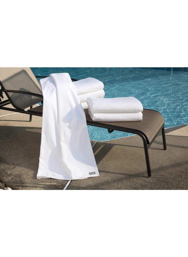 Bezzilish Home Beach Towel 900 GSM Zero Twist Egyptian Cotton Extra Large 40 x 60 Inches White