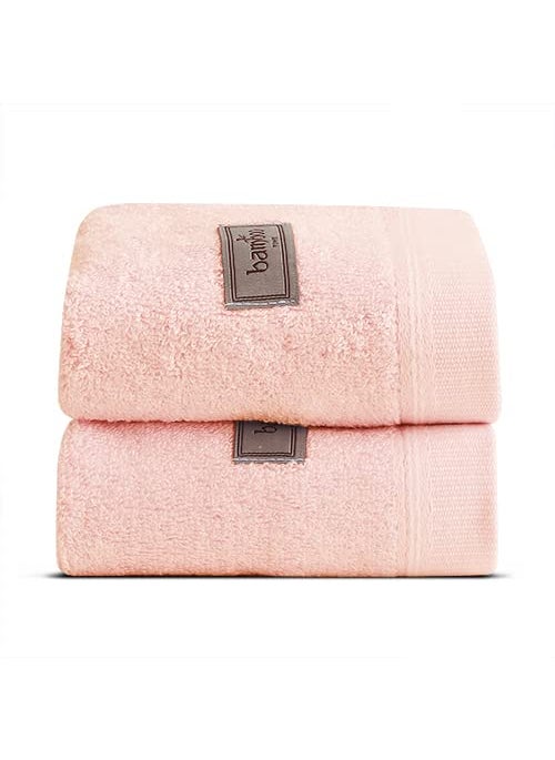 SPREAD SPAIN 100 Bamboo Face Towel Ultra Soft Absorbent Quick Dry Towels for Facewash Gym Sports Travel Suitable for Acne Prone Skin 33cm x 33cm 360 GSM Pack of 2 Peach