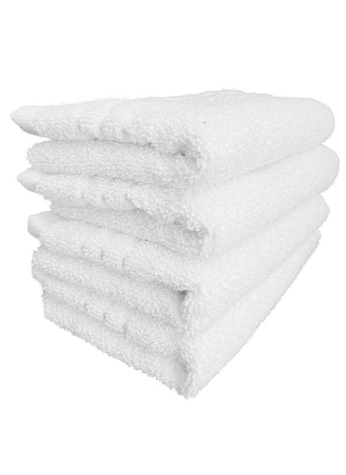 COTFLEX Hand and Face Towel Pure Cotton White 14x21 Pack 6
