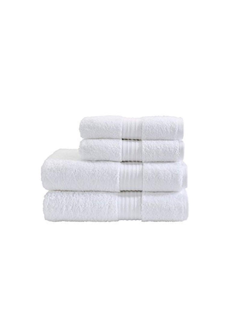 FRESH FROM LOOM Cotton Towel for Men and Women Premium Fabric for Men and Women Premium 2 Hand and 2 Face 4pc Set 500 GSM Towels White