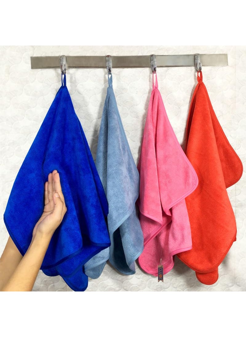 CLUZE Microfiber Face Towel Set Super Soft Quick Drying Workout Sweat Towels Hanging and Absorbent Hand Towel for Gym Bathroom 40x60 cm Pack of 4
