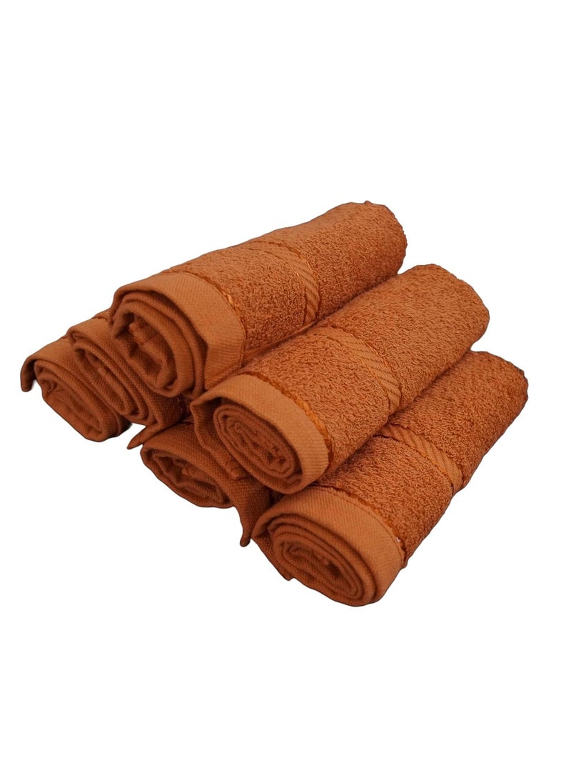 Vissage Cotton Terry Face Towel Orange Pack of 6