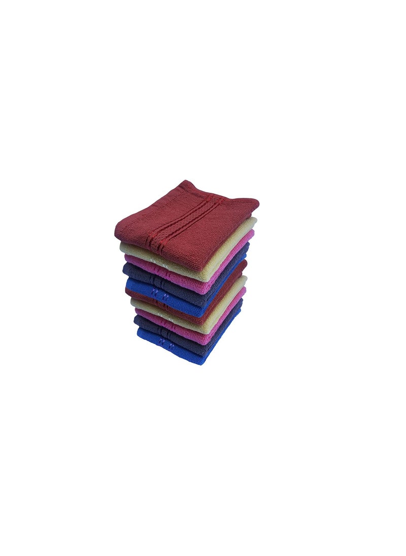 Space Fly Silveline Very Soft Fresh Loom Cotton Face Towel for Women Small Napkins for Face Towel Set Baby Face Towels Newborn Soft Towel Handkerchiefs for Women Set of 10