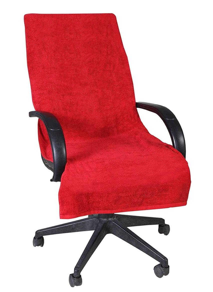 LRSDAA 100 Cotton Solid Luxury Premium Super Soft Office Chair Towel with Tie Knot 550 GSM Pack of 1 Red