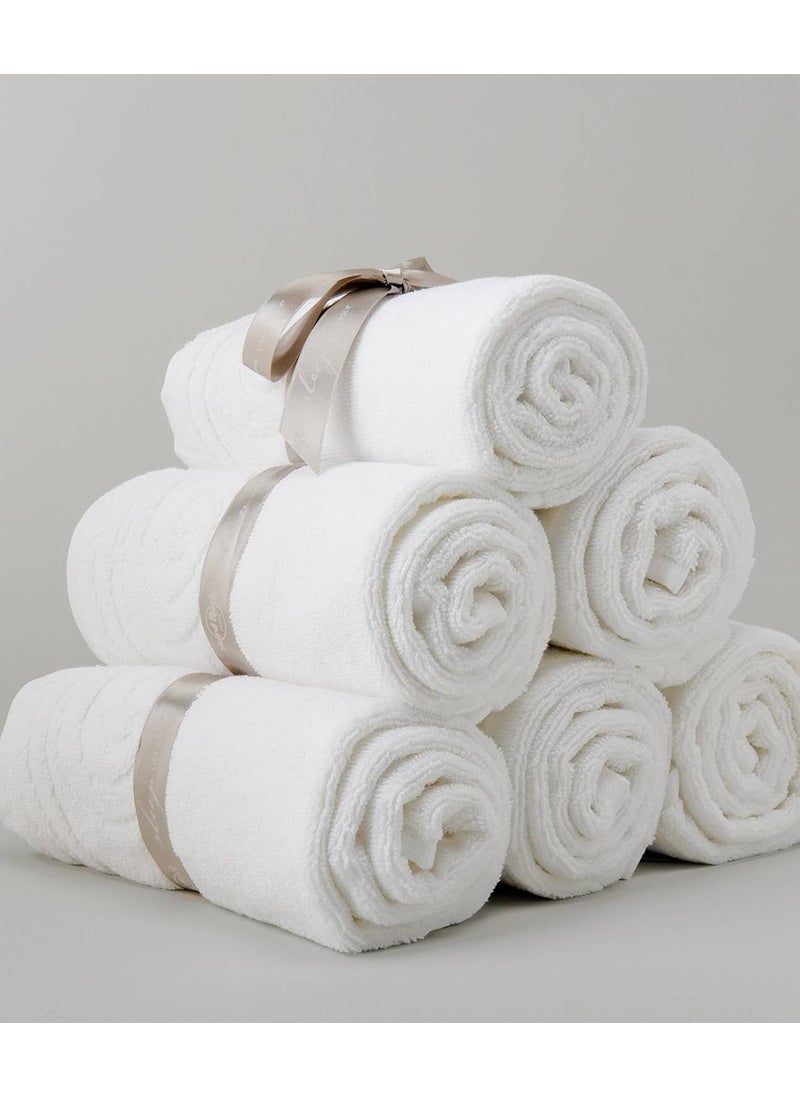 FRESH FROM LOOM Cotton Towels for Men and Women Premium Fabrics 500 GSM Towel 6 pc Face Towels and 6 Hand Towel White