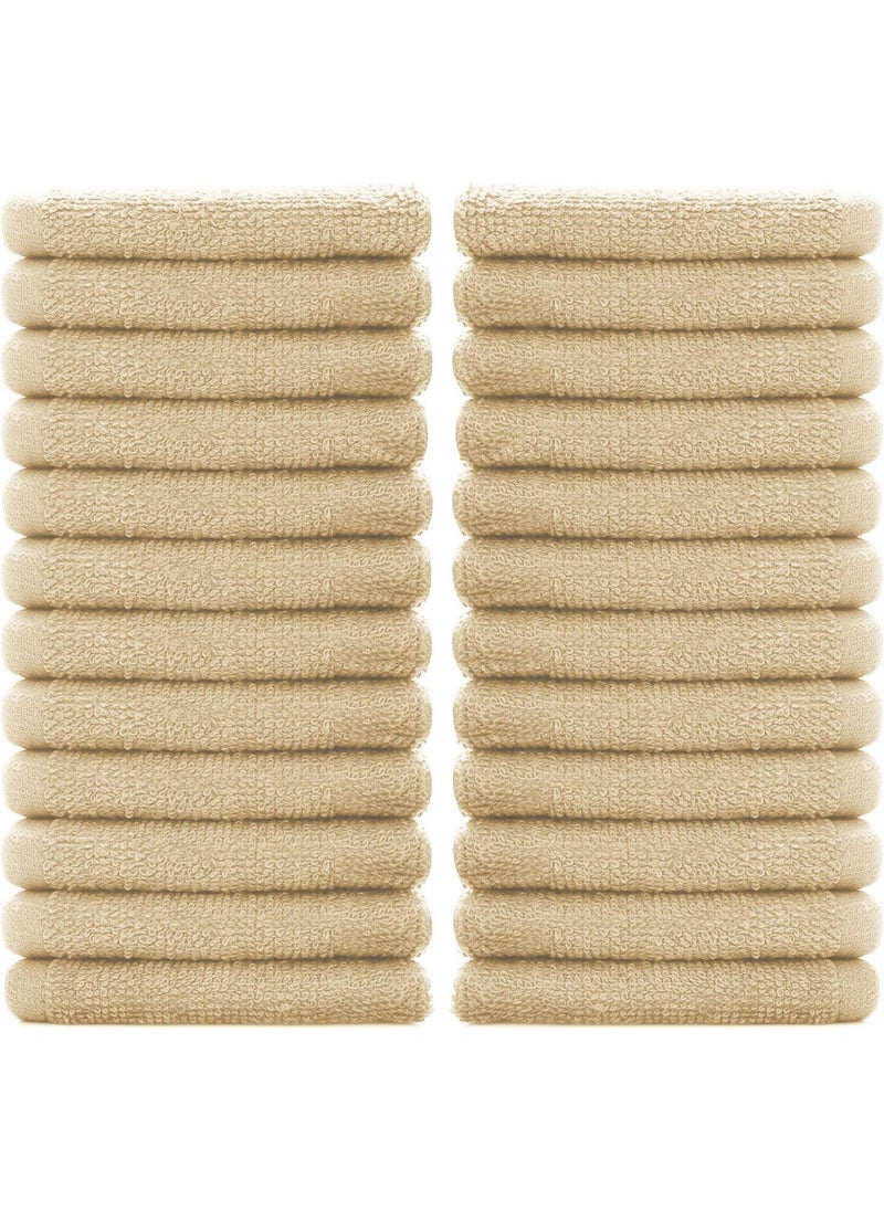 JENNY DENIAL 100 Cotton face Towels Size 30 30cm QuickDrying Absorbent Color tan Combo Pack 20