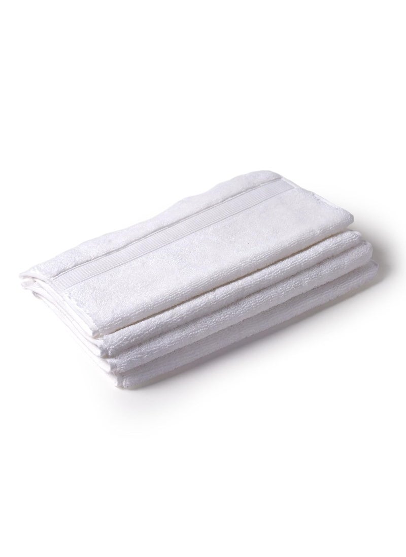 Feather Spun Face Towel Lavender Fragrance OekoTEX Standard 100 Double Needle Stitch Anti Microbial 100 Cotton 800 GSM 33 cms x 33 cms Pure Snow Pack of 4