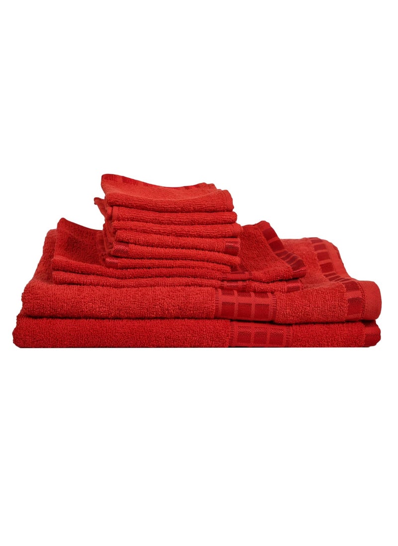 Eurospa Cotton Towel 380 GSM Set of 10 Red Maroon