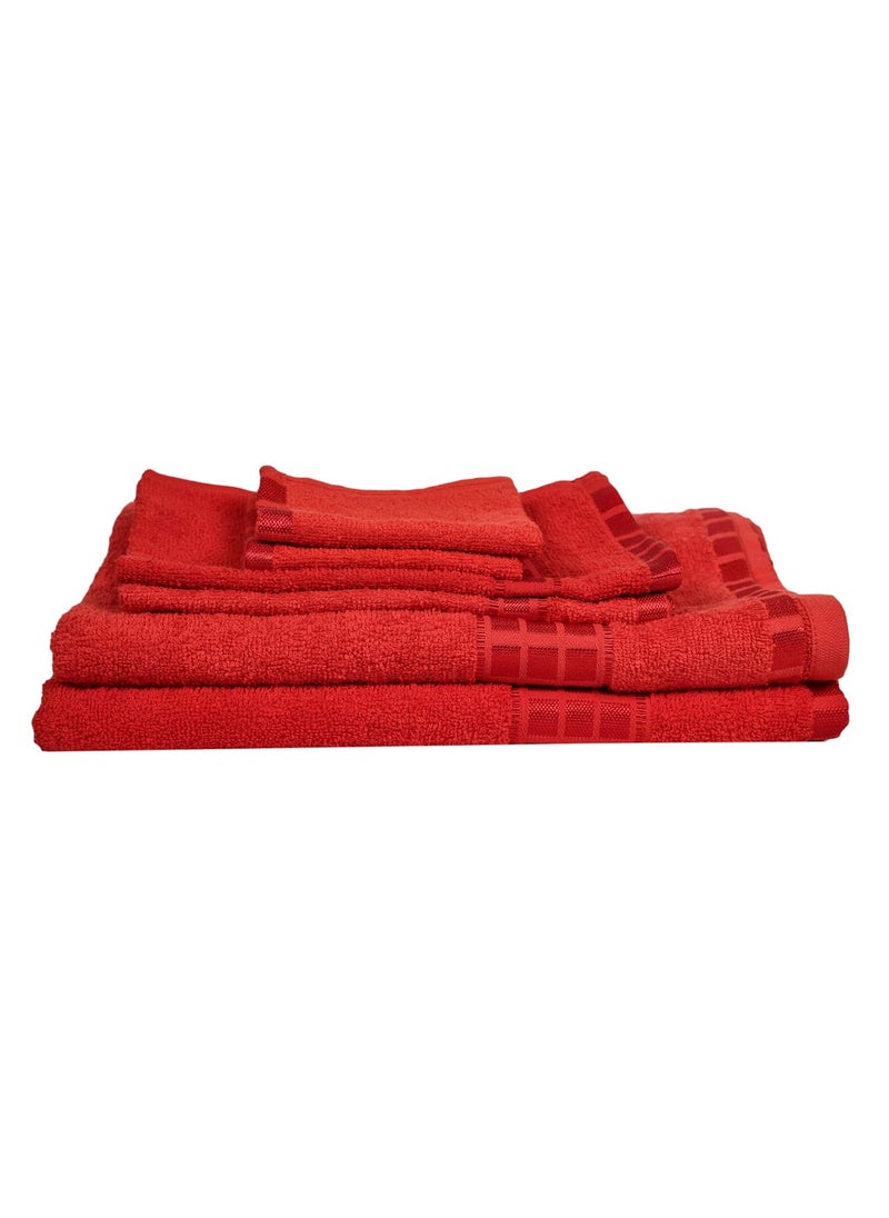 Eurospa Cotton Towel 380 GSM Set of 6 Red Maroon