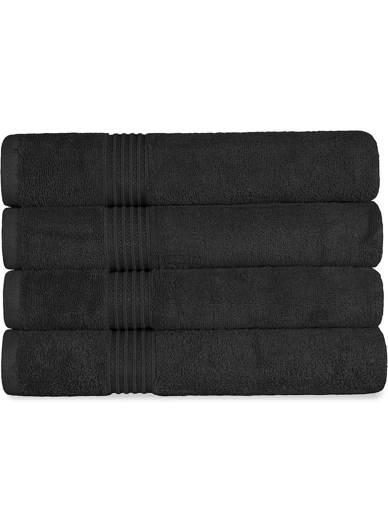 ink craft Lightweight QuickDry High Absorbent Super Soft 100 Cotton Towel for Bathroom Guests Pool Gym Hotel Camp Travel College Dorm Black Packo of 12 27x52