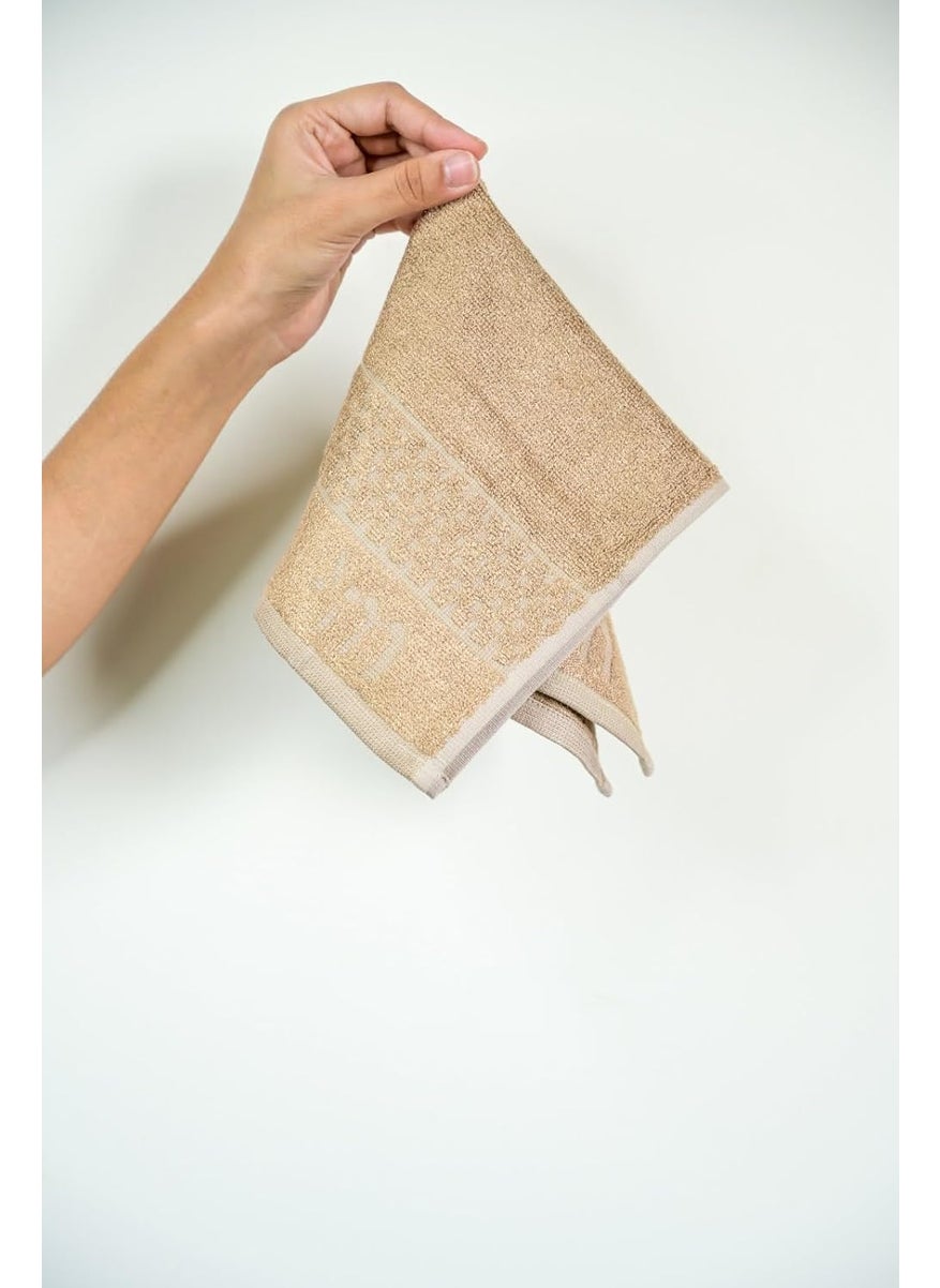 madake Bamboo Solutions Face Towel for Travel Spas and Gyms Quick Dry Towel Lightweight AntiBacterial AntiOdor Super Soft Super Absorbent Set of 4 33X33 cms 480 GSM Sweet Caramel
