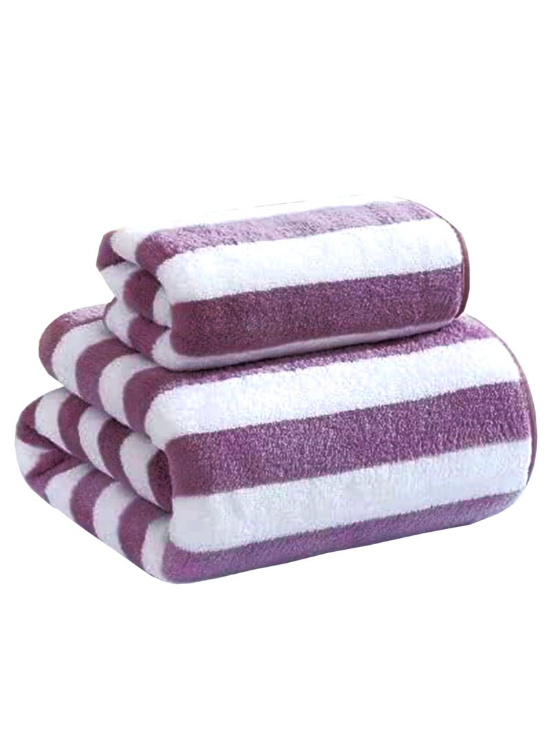 YANCI 500 GSM Bath Face Towel Set Large Fluffy Ultra Soft Antibacterial Microfibers Coral Fleece Fast Absorption Quick Drying Home Hotel Spa Gym 70x140cm 35x75cm Purple Set of 2