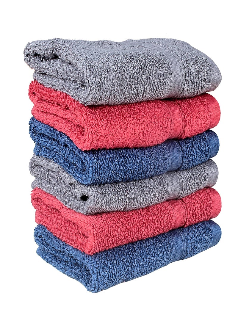 MOM CARE Face Towel for WomenMen Super Soft100 CottonZero TwistSuper AbsorbentQuick Dry Towel Travel Spa Beauty Salon30 x 30 cm 500 GSM Pack of of 3 Maroon Grey Blue