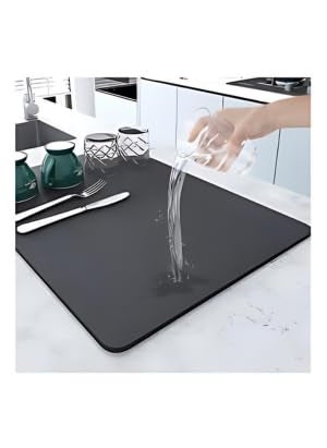 EKESHVAR Dish Drying mat for Kitchen Water Absorbent mat NonSlip Utensils Large Dry mat 4060