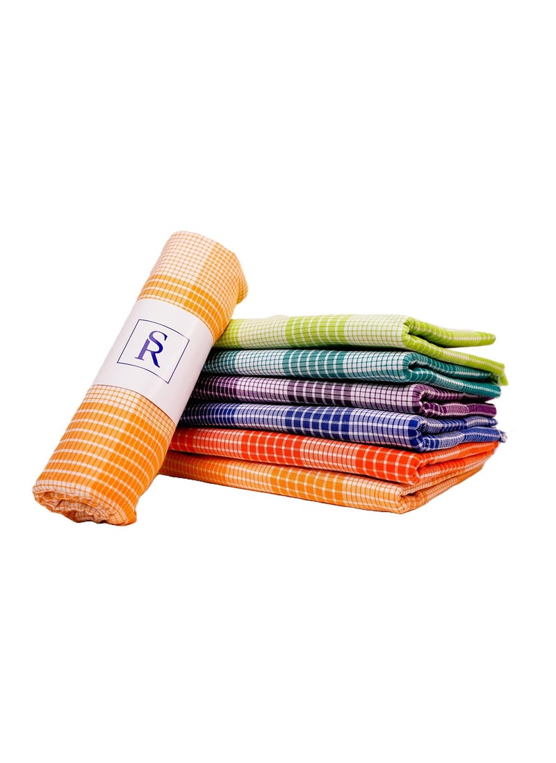 SR Handlooms and Textiles 100 Pure Cotton Towels Pack of 6 with 1 Year Guarantee Extra Large Size 3672Inch90180Cm 36Feet 250 GSM Heavy Quality Multi Color Mmn33 6