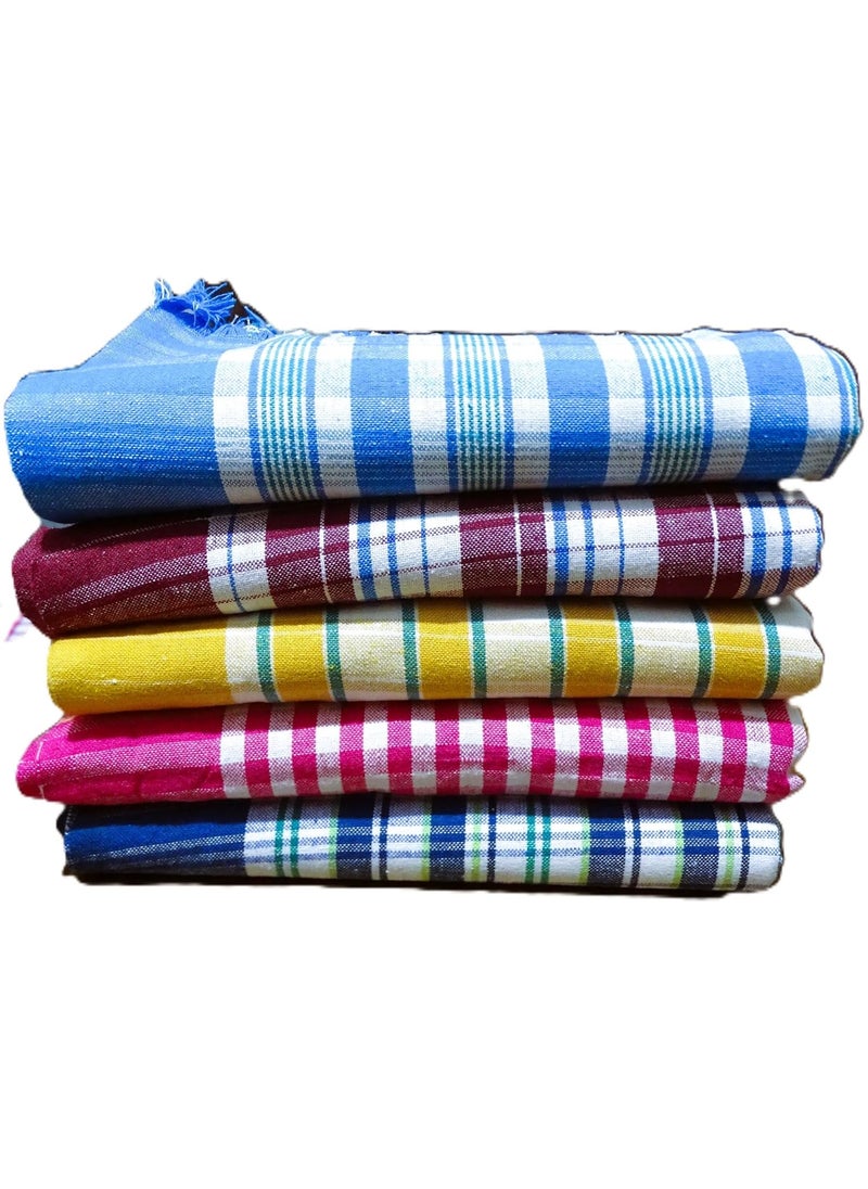 SR Handlooms and Textiles Towels 100 Pure Cotton Pack of 5 with 1 Year Guarantee Extra Large Size 3672Inch90180Cm 36Feet 300 GSM Heavy Quality Multi Color Mmn33