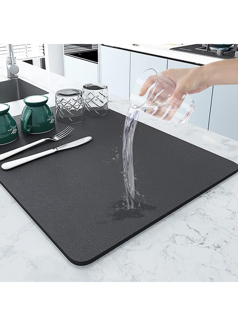 HEYEZEXI Dish Drying Mat for Kitchen Pro Water Absorbent Drying Mat for Utensils MultiUse Placemat for Wet Items Kitchen Mat for Efficient Dish Drying 4060 CM