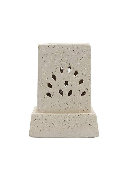 CAVY Universal Ceramic Electric Oil Burner Lamp for Home Decoration Office SPA Home Fragrance Air Freshner Lamp Electric Square Shaped Diffuser with Light
