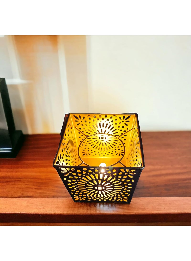 Ruvi Handicraft Aromatherapy Essential Oil Diffuser Humidifier Room Decor Lighting Cool Mist Humidifier for Bedroom Home Office Galvanized Metal with Golden Finish