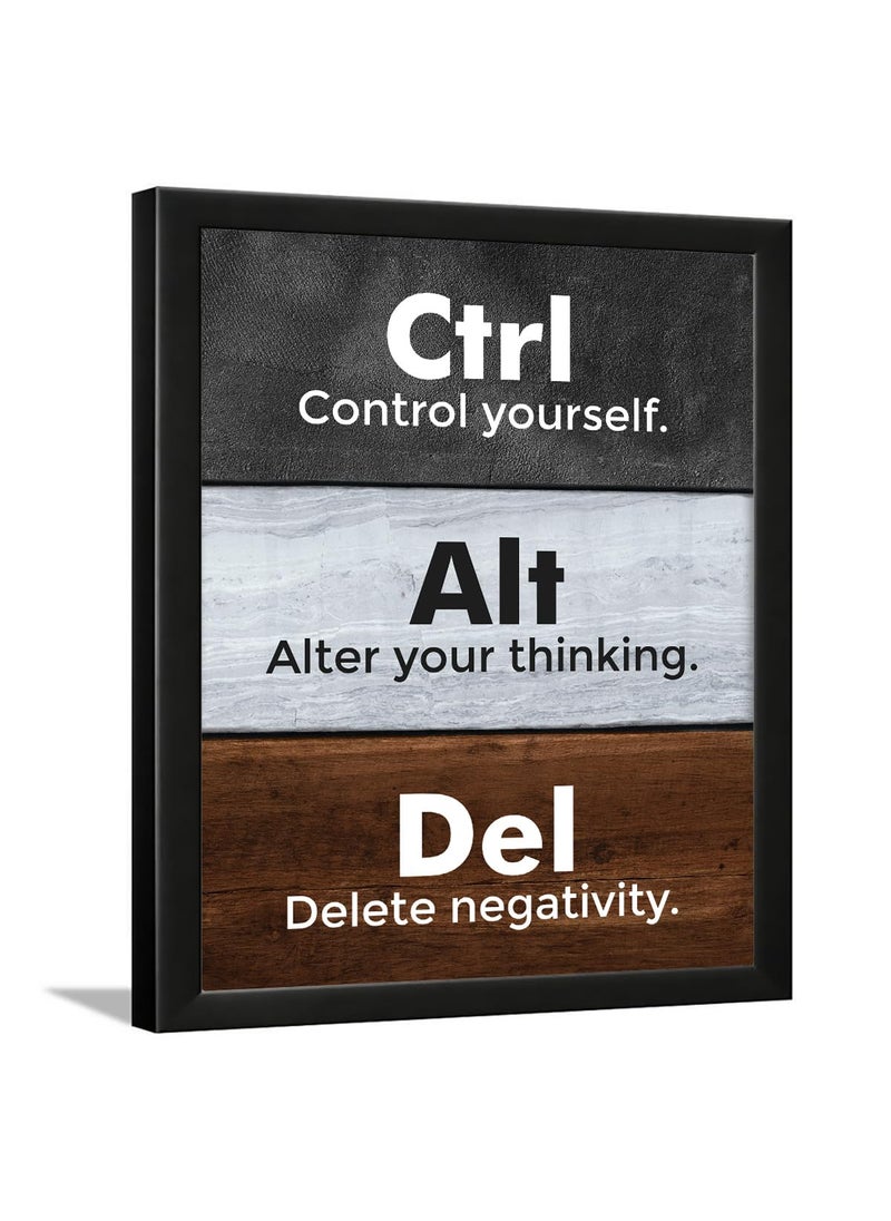 Chaka Chaundh Motivational Quotes Wall Frames Ctrl Control yourself Alt Alter your thinking Del Delete negativity Student Quotes Office Quote 14 X 11 Inches