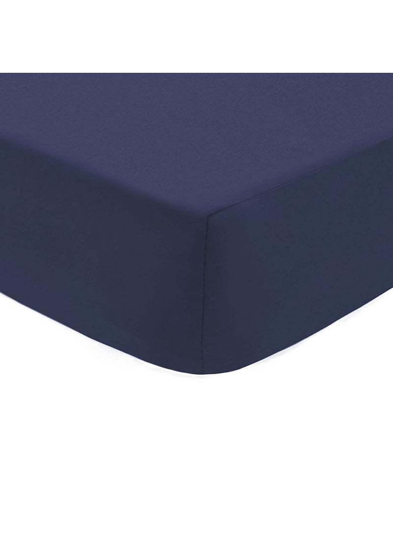 Cottington Lane Crib Fitted Cradle Sheet Bedsheet for CribsCots One Qty 100 Cotton 52 x 28 x 6_Navy Blue Solid