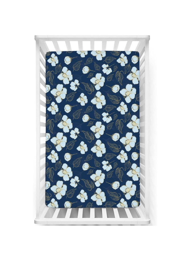 Fitted Cot Crib Sheet Bed Sheets for Newborn Baby Crib Mattress Deep Pocket All Round Elastic Fitted Crib Sheet for Baby Size 132 cm x 71 cm Crib Sheets 28x52 TulipRose