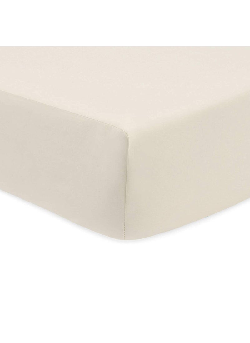 Cottington Lane Crib Fitted Cradle Sheet Bedsheet for CribsCots One Qty 100 Cotton 52 x 28 x 6_Ivory Solid