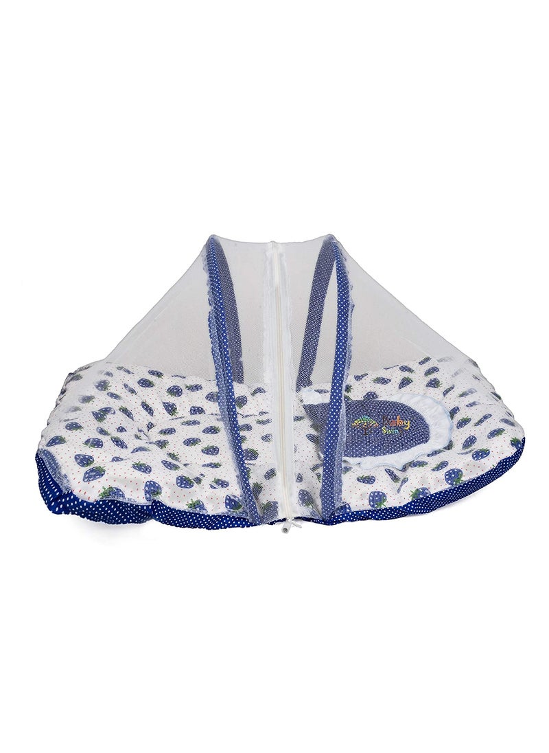 Baby Swing Baby Bedding Mattress Set with Mosquito Net for New Born Baby Kids Sleeping Mattress Bag Bed Set Cherry Print Blue 06 Month 1