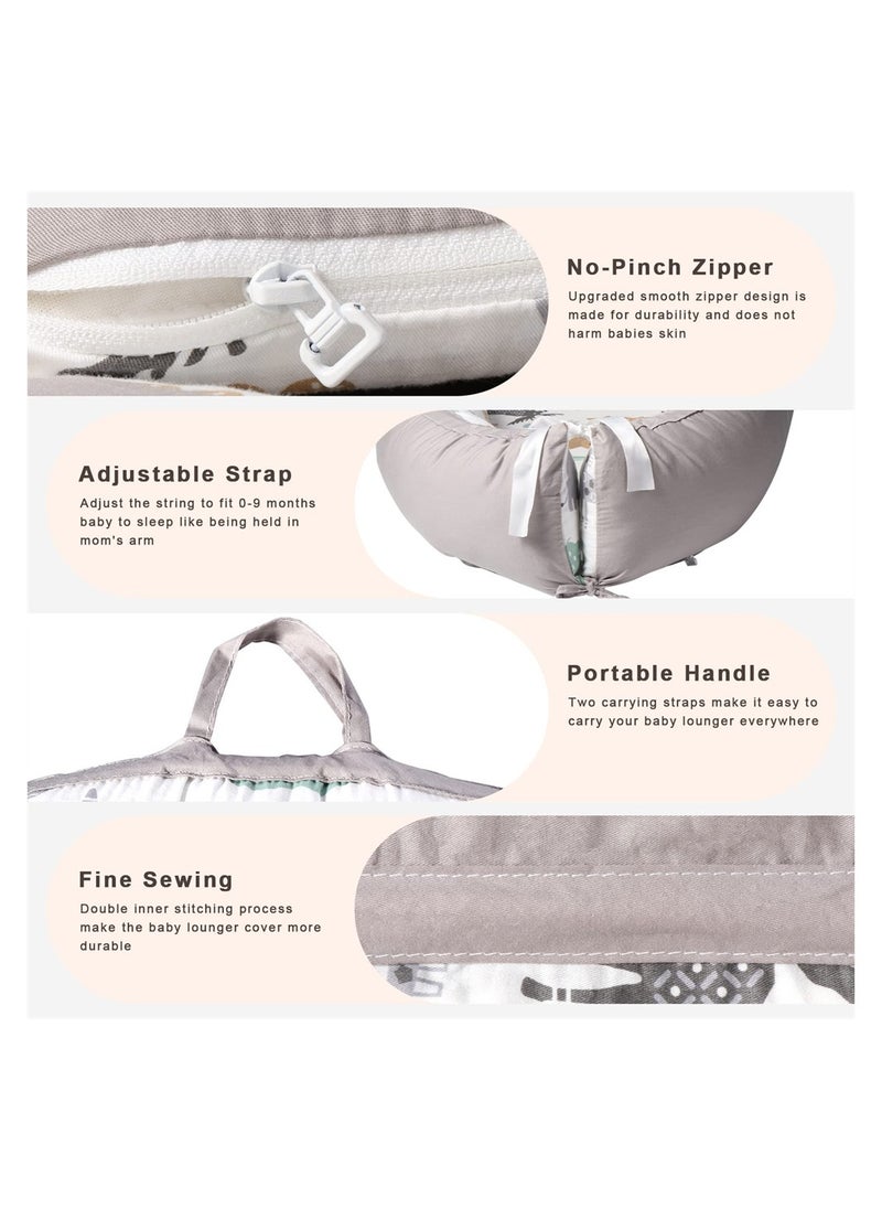 Organic Cotton Baby Nest Cover and Lounger Portable Travel Mattress Protector for Newborns and Infants Lightweight Design