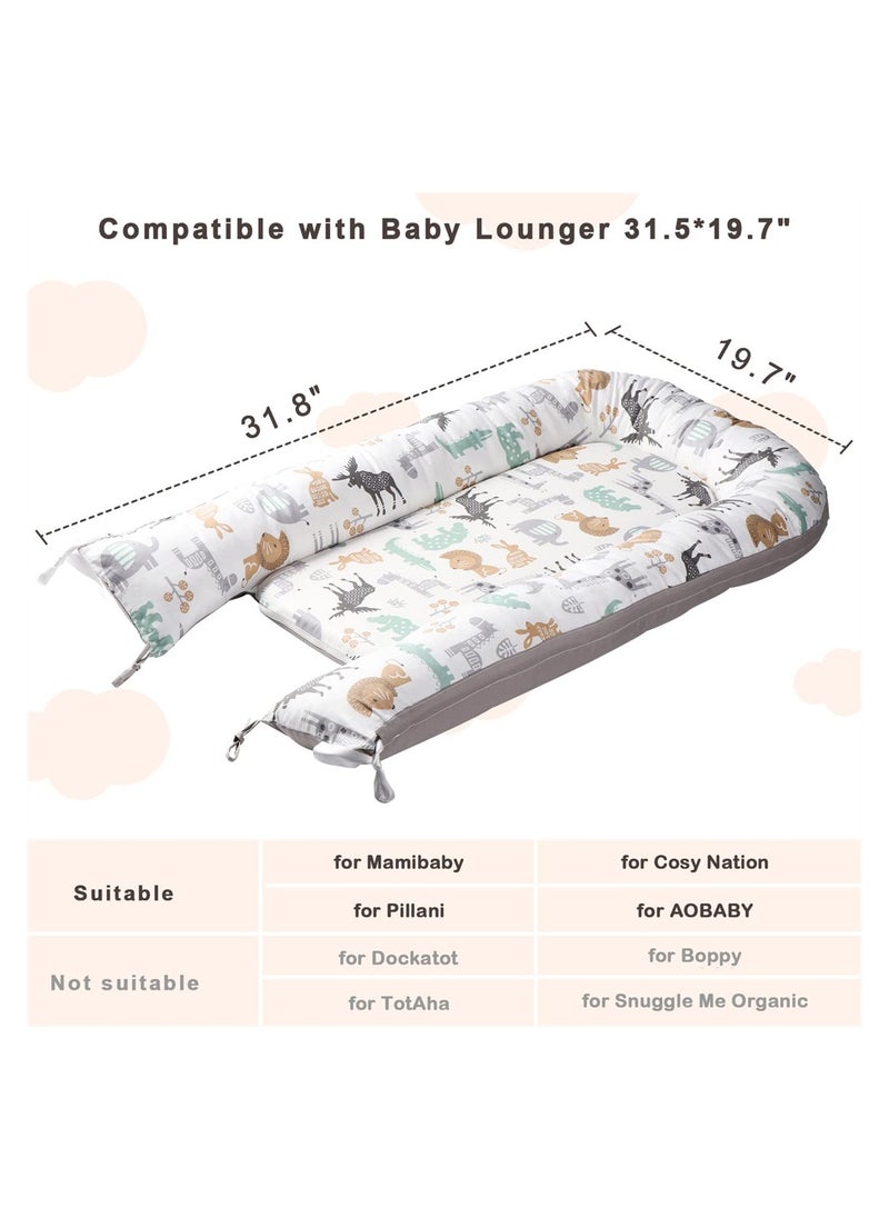 Organic Cotton Baby Nest Cover and Lounger Portable Travel Mattress Protector for Newborns and Infants Lightweight Design