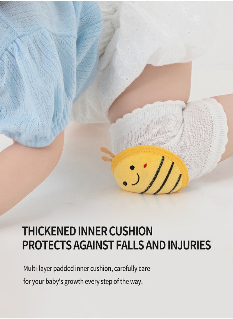 3 Pairs of Baby Knee Pads, Cotton Child and Infant Safe Crawling Elbow Pads, Anti-fall Cartoon Knee Pads for Crawling, Non-Slip Products, Protecting Infant and Toddler's Knees, Elbows and Legs