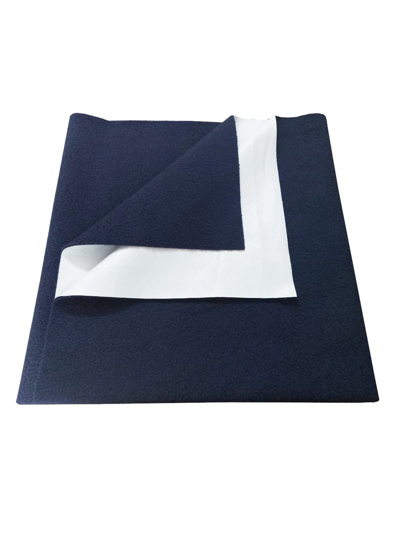 Neruti Enterprise AntiPiling Fleece Baby Sheet Extra Absorbent Quick Dry Sheet Baby Bed Protector Waterproof Baby Sheet Large 140cm x 100cm Dark Blue
