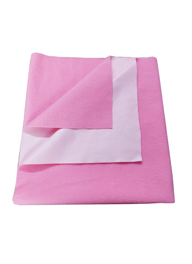 Neruti Enterprise AntiPiling Fleece Baby Sheet Extra Absorbent Quick Dry Sheet Baby Bed Protector Waterproof Baby Sheet Large 140cm x 100cm Pink