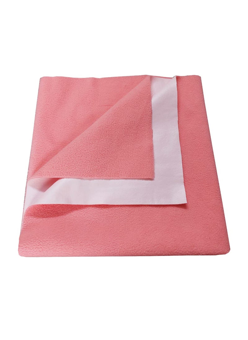 Neruti Enterprise AntiPiling Fleece Baby Sheet Extra Absorbent Quick Dry Sheet Baby Bed Protector Waterproof Baby Sheet Large 140cm x 100cm Salmon Rose