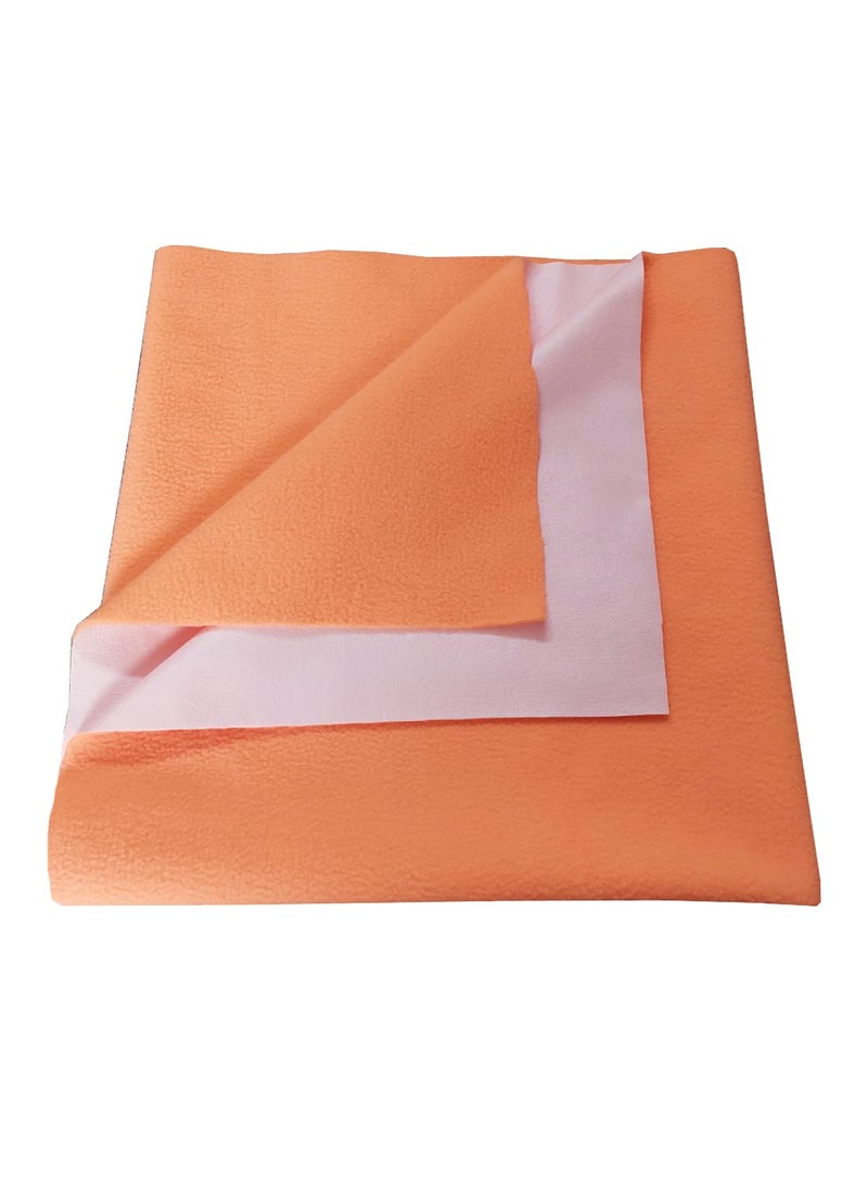 Neruti Enterprise AntiPiling Fleece Baby Sheet Extra Absorbent Quick Dry Sheet Baby Bed Protector Waterproof Baby Sheet Large 140cm x 100cm Orange