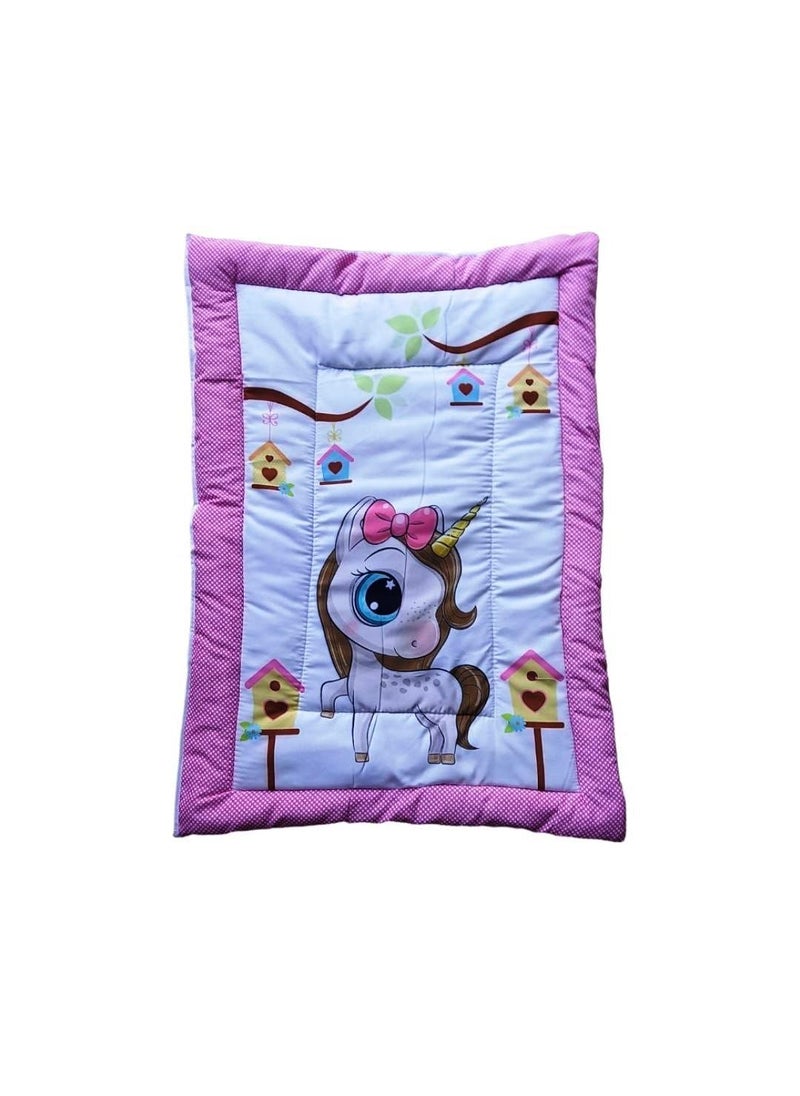 ONDOLL Newborn Baby Pom Pom Cotton Baby Bed Godari Cradle Bed Crib Sheet Changing Mat Baby Godadi Bedding Set Mattress_Pack of 1 Piece_20 30 Inch_V_i_668666_Pink