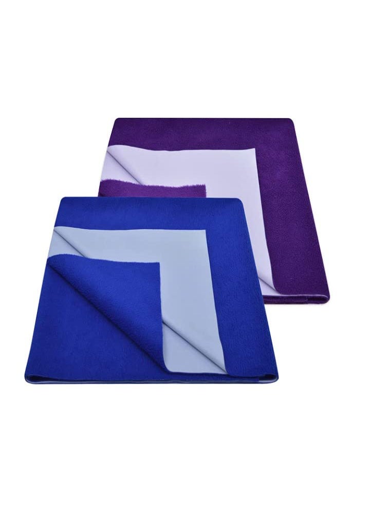 ATOOTFUSION Sleep Baby Dry Sheet for New Born Babies Infant Waterproof Bed Protector Sheet for Baby Large Combo Plum Royal Blue