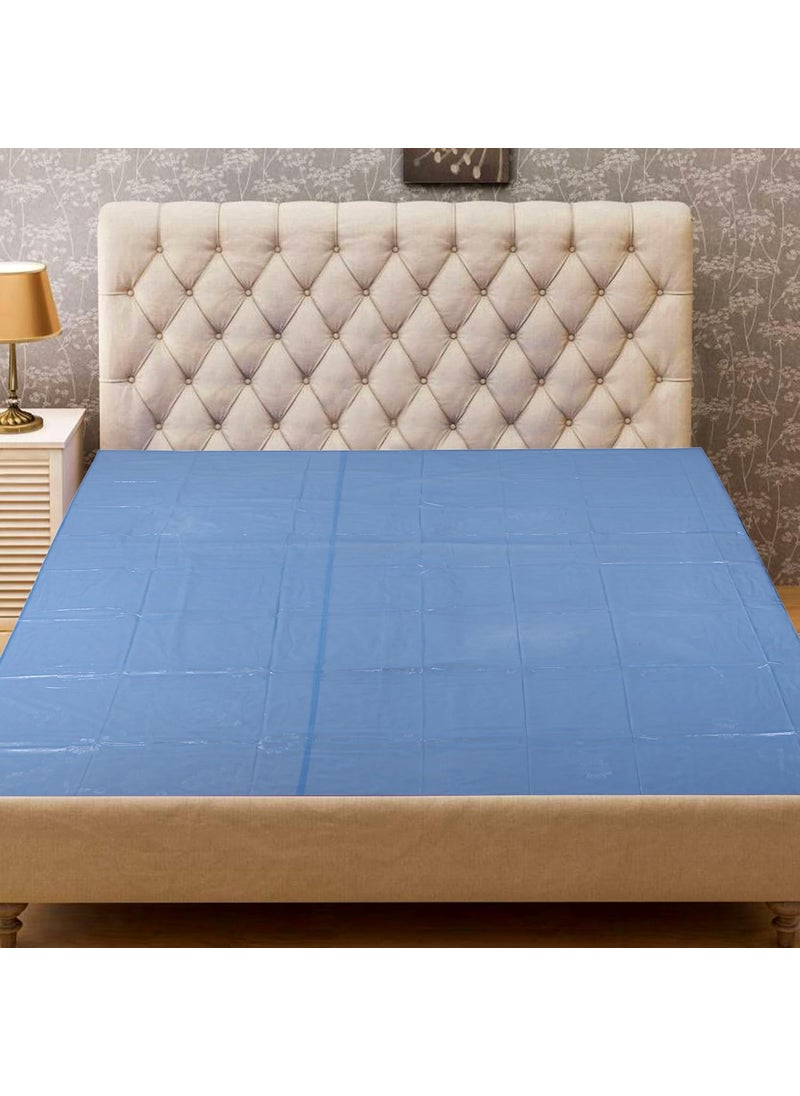 Sharma Clothing Baby Waterproof Double Bed King Size PVC SheetBabyAdult Waterproof Protection Sheet for Mattress 7 5 X 6 5 FeetSky Blue King Size