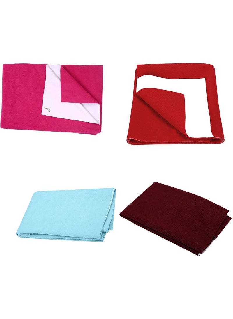 Sparkle Joy Waterproof Quick Dry Sheet Bliss for Baby AntiPiling Fleece Extra Absorbent Instant Dry Sheet for Baby Bed Baby Cot Protector Sheet Magenta Red Sky Blue Wine
