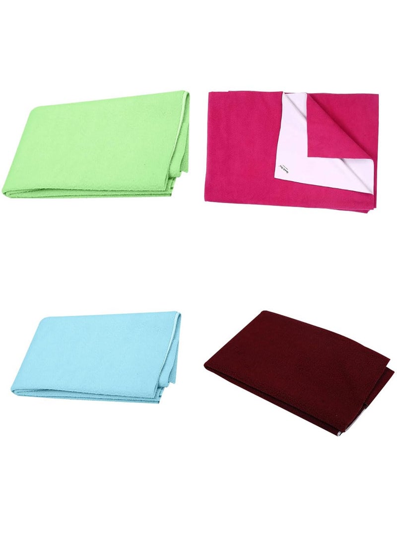 Sparkle Joy Waterproof Quick Dry Sheet Bliss for Baby AntiPiling Fleece Extra Absorbent Instant Dry Sheet for Baby Bed Baby Cot Protector Sheet Green Magenta Sky Blue Wine