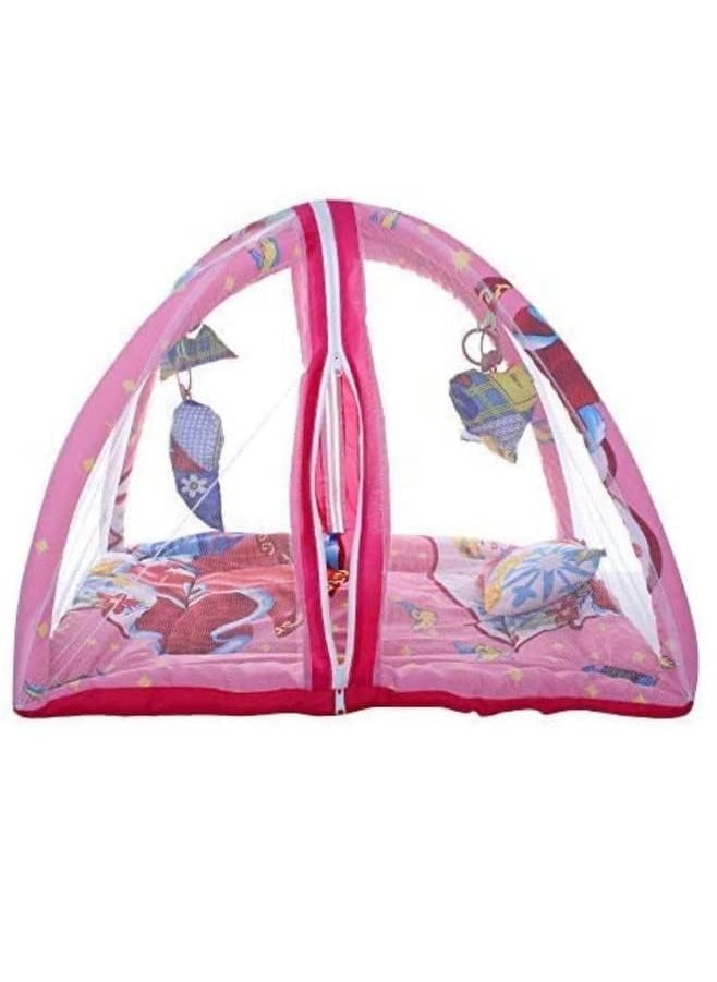 Bezzilish Home Bedding Set with Foldable Mattress Mosquito Net and Pillow Net Bed AC Blanket Wrapper Baby Hooded Blanket Baby Bath Towel Pack of 1