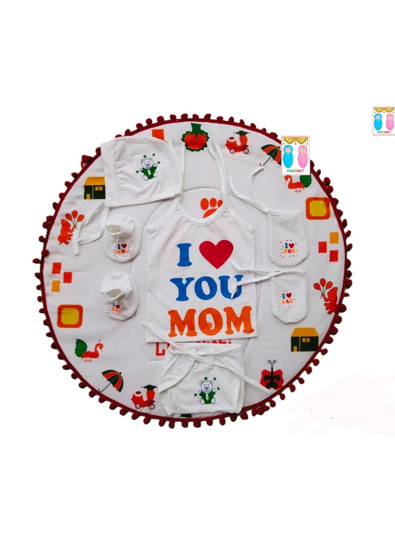 PREETENCY New Born Baby Boy and Girl Cotton Mattress Cotton Godadi for Naming Ceremony 012 Months Age White Mom