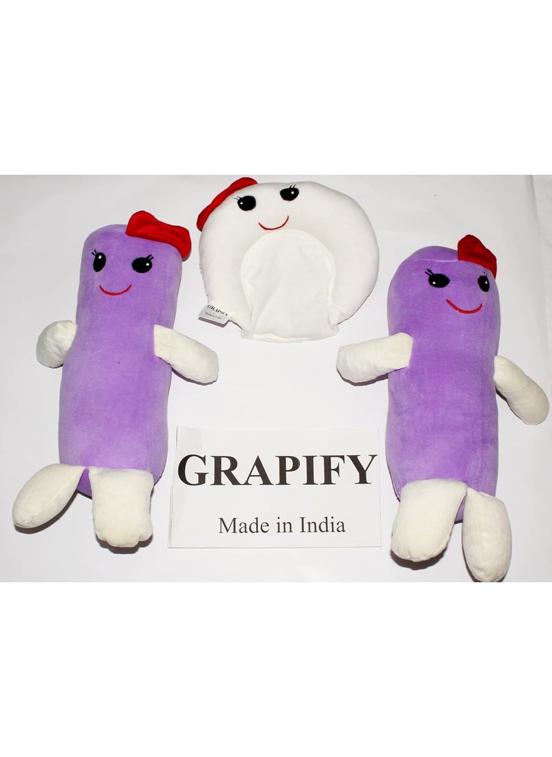 Grapify Baby Set 2 Bolster 1 Mustard Seed Pillow 06 Months Purple
