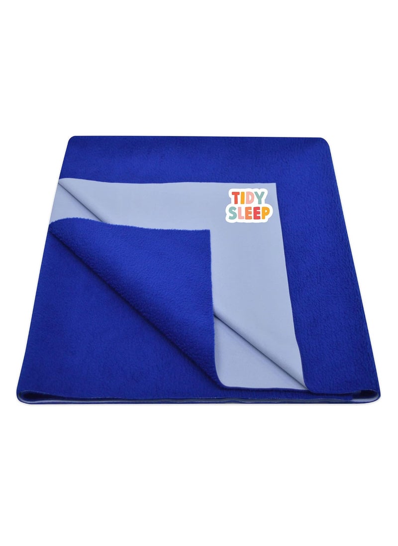 Tidy Sleep Instadry AntiPiling Fleece Extra Absorbent Quick Dry Sheet for New Born Babies Cotton Bed Protector Mattress Pack of 1 Royal Blue Large 140x100 cm