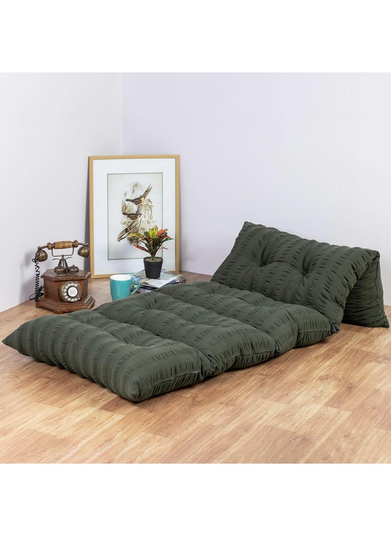 Essan Fabrix Premium Unique Kids Floor Pillow Bed Use as a Nap Mat 70X180CM Pack of 1 Portable Toddler Bed for Sleepovers Travel Napping As a Lounger for Reading and Playing Dark Green