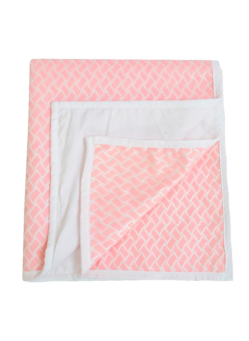ADBENI HOME Ecofriendly Jacquard Quick Dry Sheet for New Born Babies Reusable Waterproof Cotton Bed Protector Baby Mat Cot Sheet for Toddler Infant Extra Absorbent 210GSM Full 102x102cm Pink