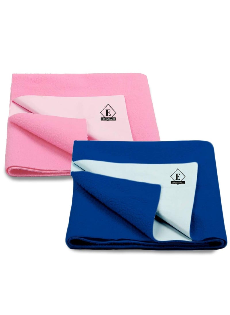 Edenwald Waterproof Quick Dry Sheet for Baby Bed Pad Baby Bed Protector Sheet for Toddler Children Large 140cm x 100cmPinkRoyal Blue