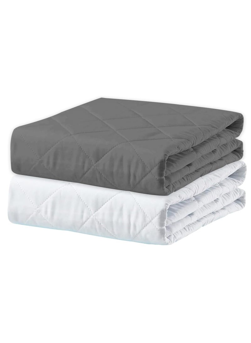 ADBENI HOME Quilted Cotton Extra Absorbent Quick Dry Sheet for Baby Baby Bed Protector Waterproof Baby Sheet Cot Sheet Crib Sheets Crib Mattress Protection Super King 120x120cm Grey White