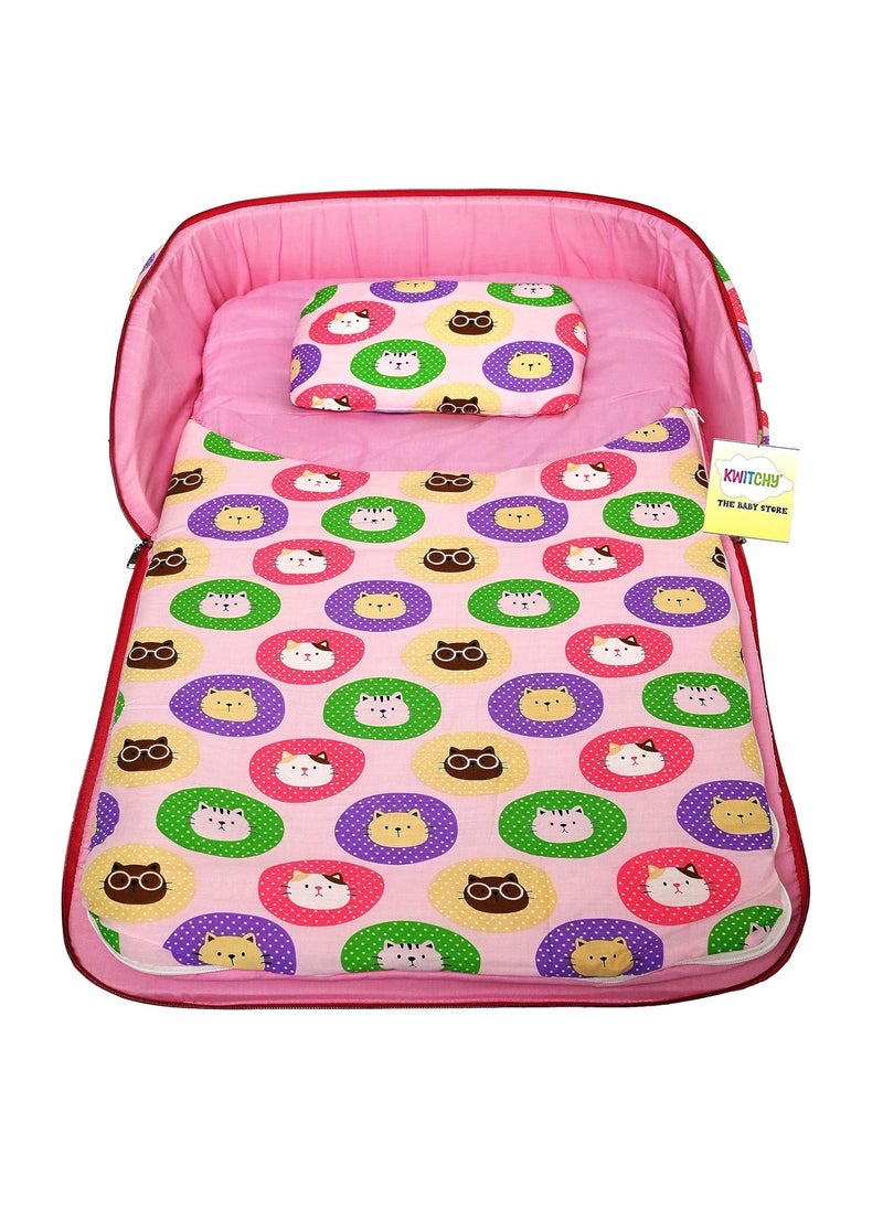 Kwitchy Baby Bedding Set Newborn Baby Bed Mattress Nest Portable Bed Sleeping Bed Carry Nests Cotton Gadda Set Infants Toddlers Girls Boys 012 Months Pink