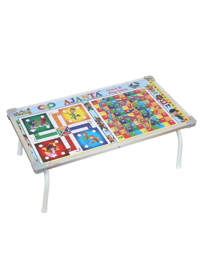 Babyjoys MultiPurpose Colour Foldable Wooden Study Bed Table Multicolour Size 14228